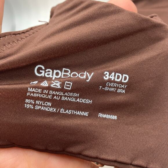GapBody‎ 34DD Brown Everyday T-Shirt Bra Lightly Lined Underwire Adjustable New - Picture 2 of 7